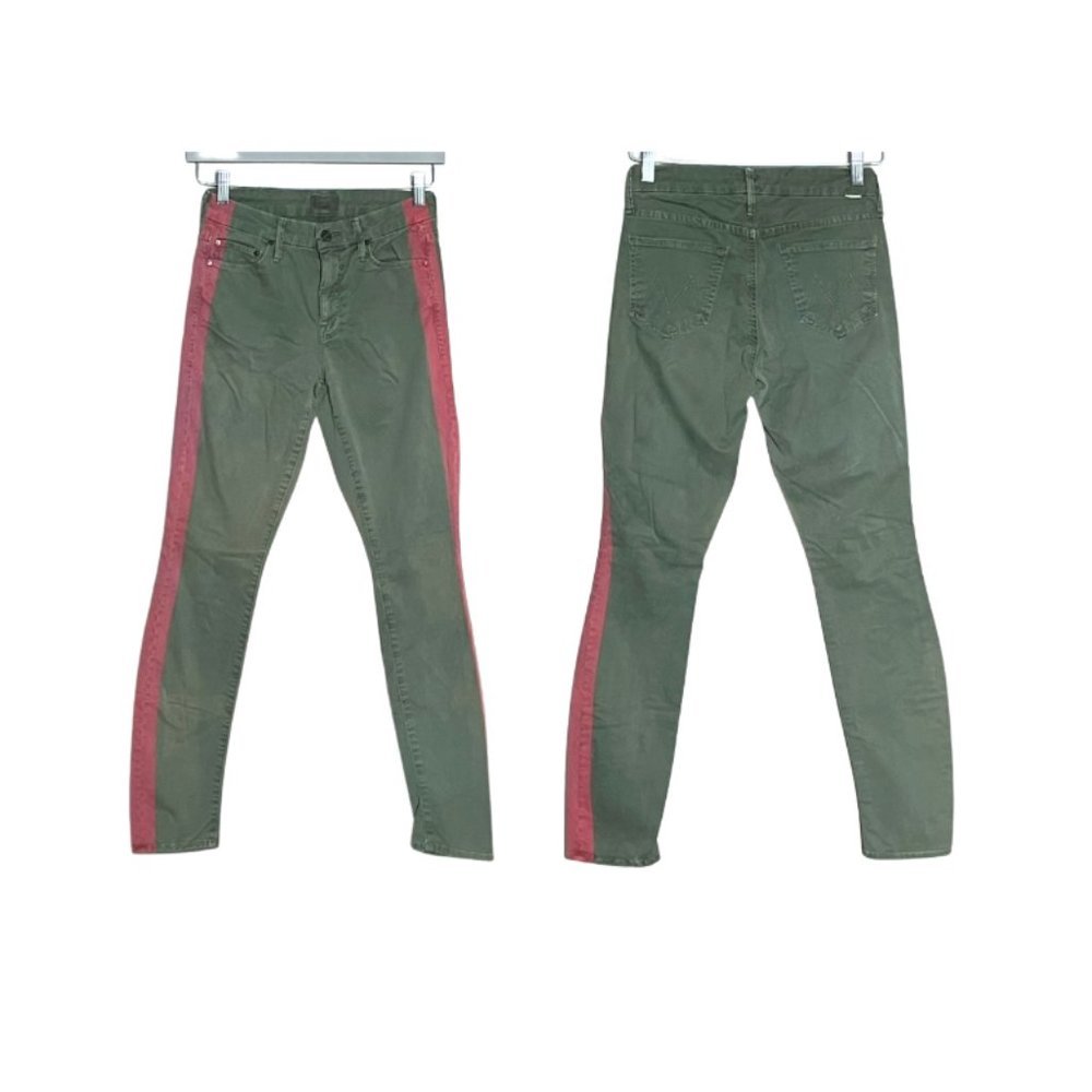 MOTHER The Looker skinny jeans in Killing Time military green size 25